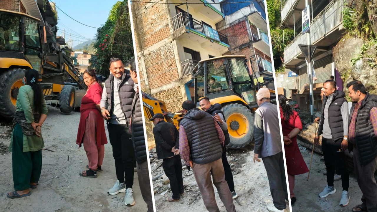 बलेफी–जलबिरे कात्तिके सडकखण्डमा घर–टहरा हटाउने कार्य तीव्र